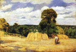 The Harvest at Montfoucault, Camille Pissarro